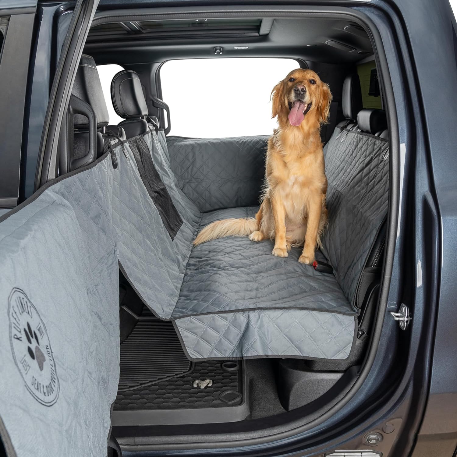 Large Dog Car Seat Cover, 2024 Gray – Give Your Pup More Room to Relax – Waterproof, Solid Door Protection, & Machine-Washable – Quality Dog Hammock for Car & Truck Back Seat