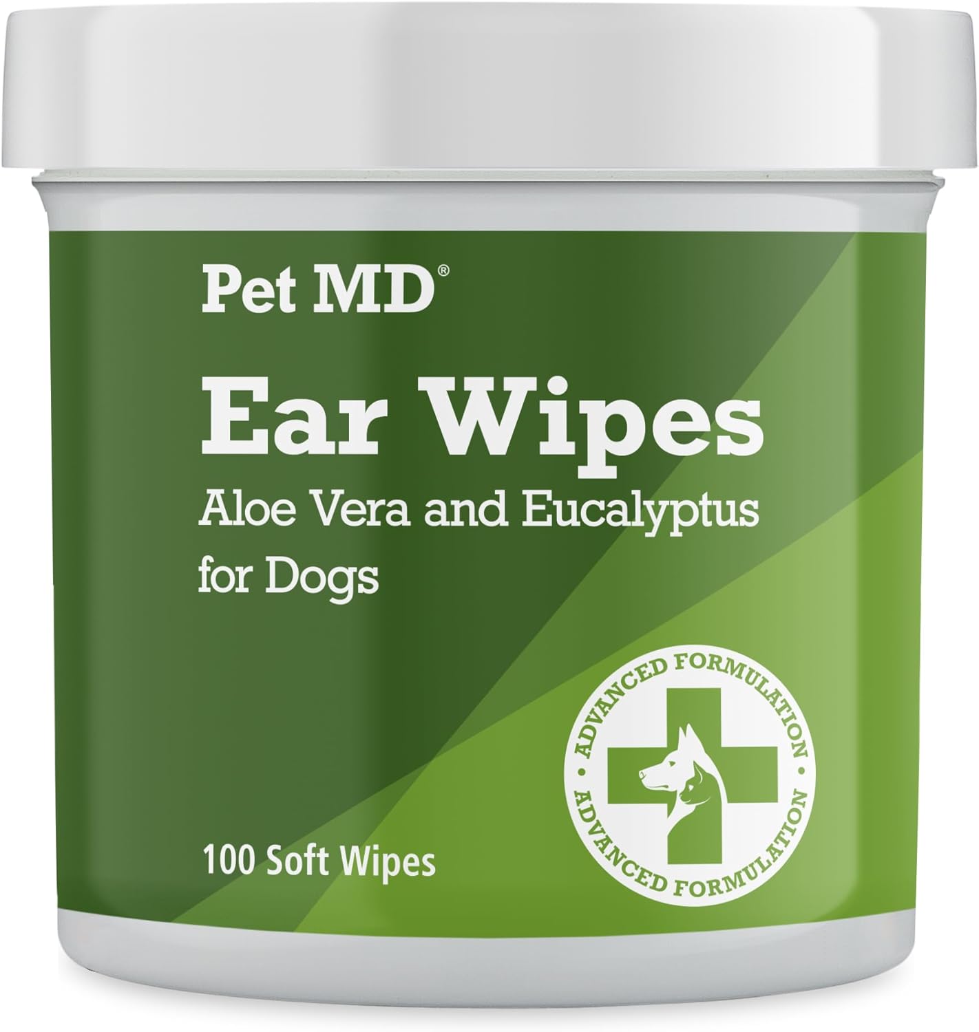 Pet MD – Dog Ear Cleaner Wipes – Otic Cleanser for Dogs to Stop Ear Itching, and Infections with Aloe and Eucalyptus – 100 Count