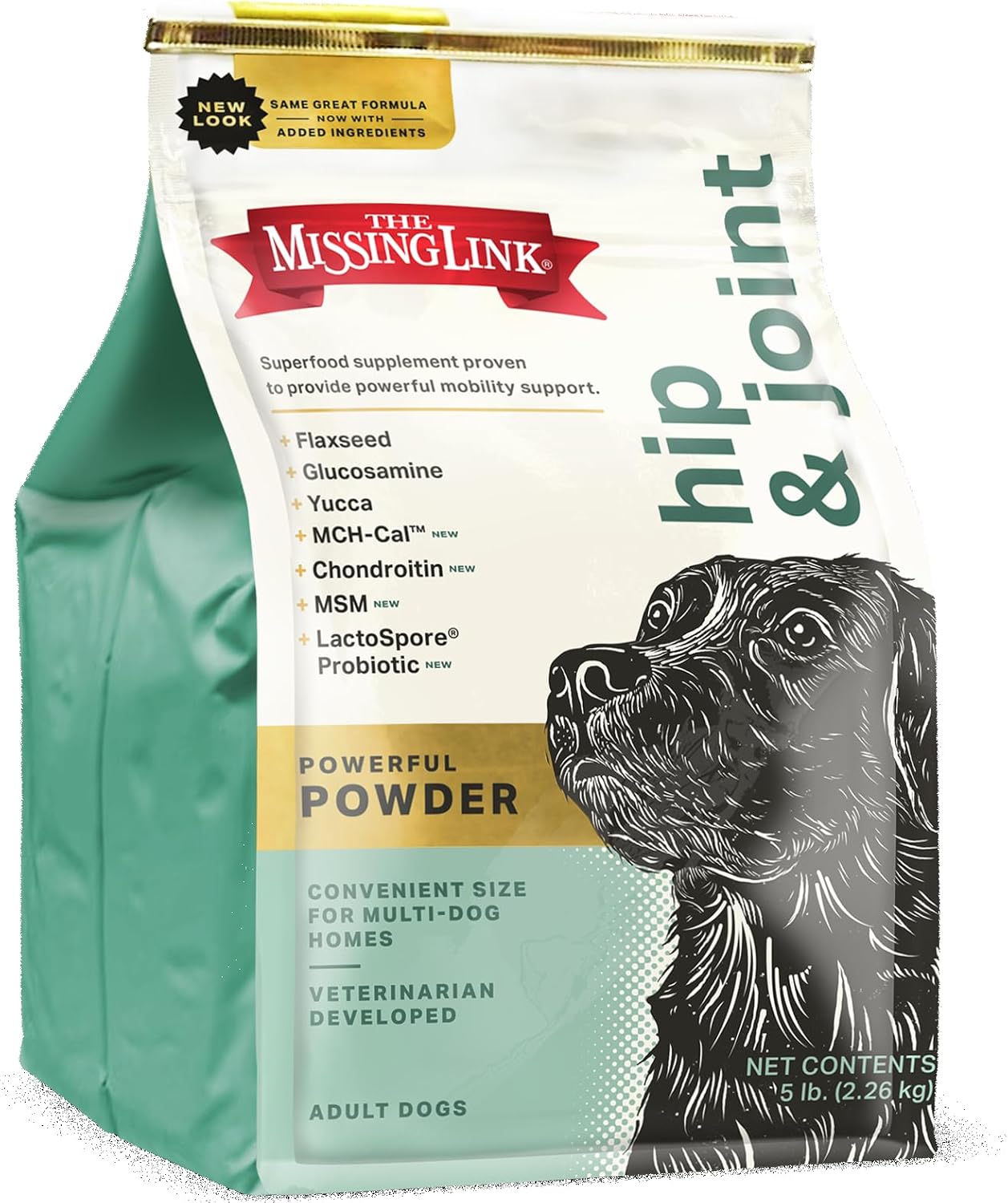 The Missing Link Hip & Joint + Probiotics Supplement 5lb Bag – Superfood Powder for Dog Cartilage & Bone Health, Joint Mobility & Flexibility