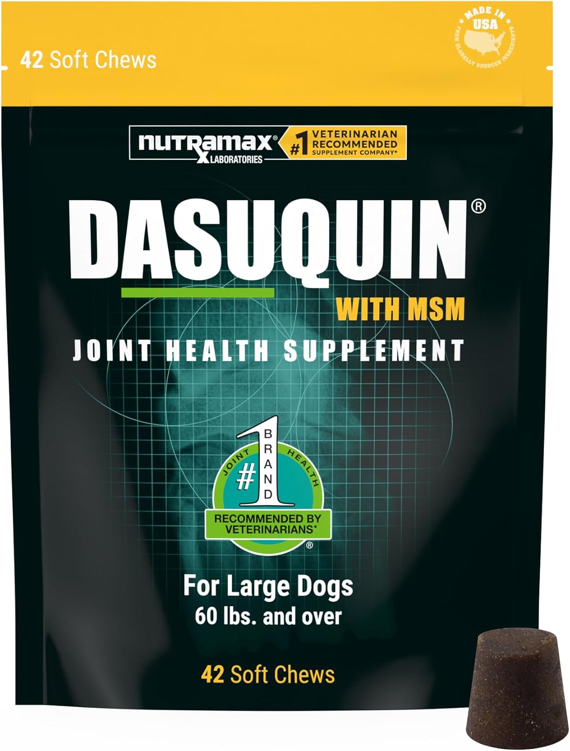 Nutramax Dasuquin for Large Dogs, Joint Health Supplement, Contains Glucosamine for Dogs, Plus Chondroitin, ASU, MSM and More, Supports Healthy Joints, Soft Chews, 42 Count