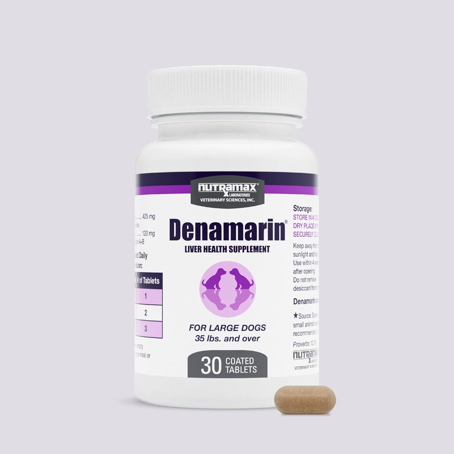 Nutramax Laboratories Denamarin Liver Health Supplement for Large Dogs – With S-Adenosylmethionine (SAMe) and Silybin, 30 Tablets(Pack of 1)