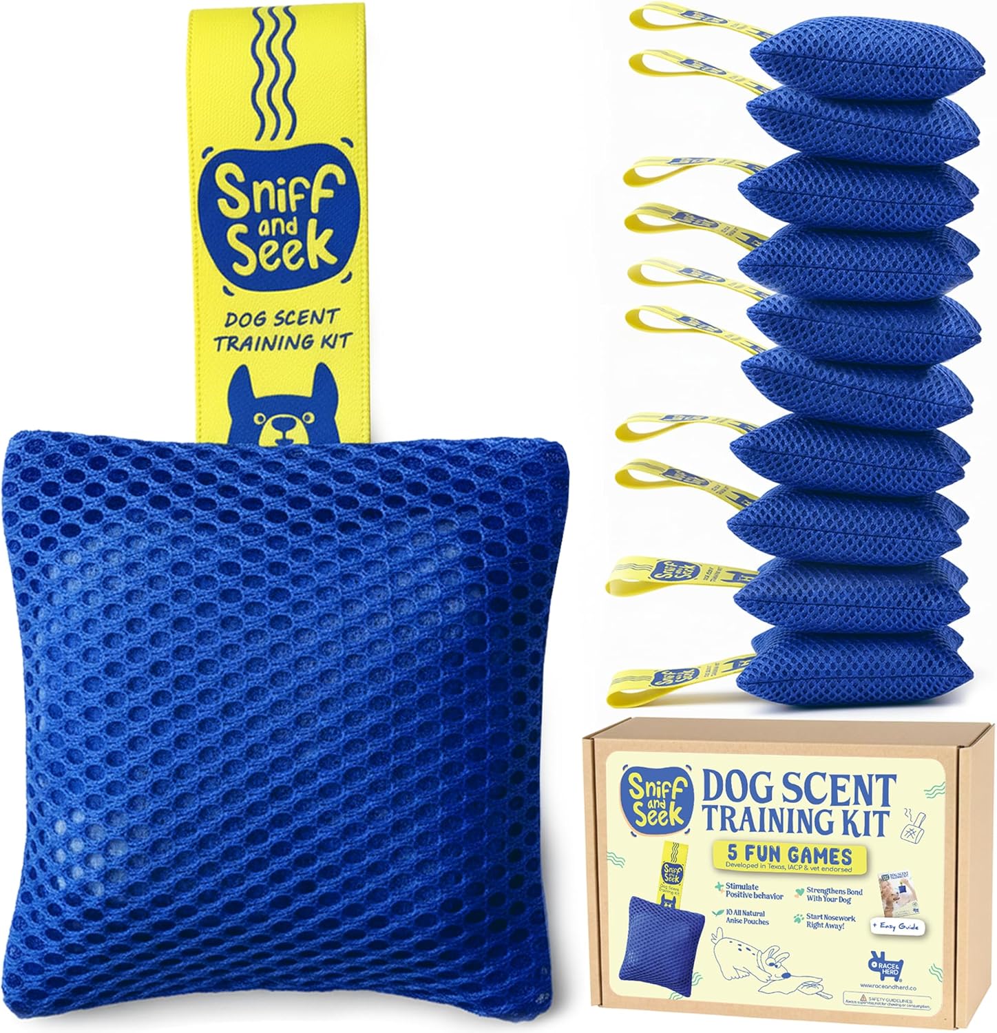 Race&Herd Original Dog Scent Training Kit, Scent Work Training Kit for Dogs – Nosework for Dog Mental Stimulation Agility Training Equipment for Dogs, Brain Games Smell Training Kit for Loss of Smell